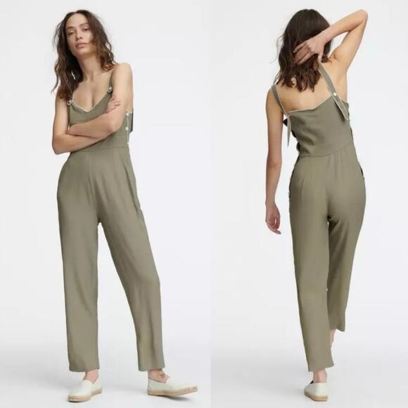Rag & Bone Tia Tank Jumpsuit in Light Olive size 10 - Picture 1 of 13